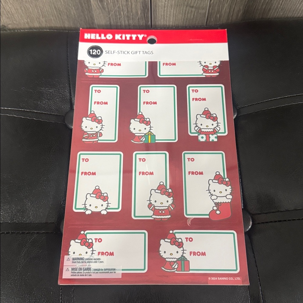 New Sanrio Hello Kitty Self Stick Holiday Christmas Gift Package Tags Set Of 120